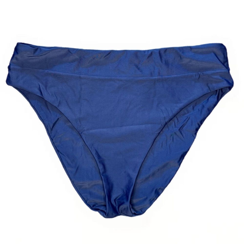 Tori Praver Swimwear Seafoam Navy High Waisted Bikini Bottoms
